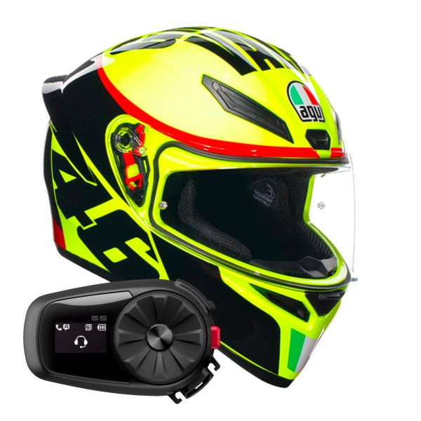 Casque Integral AGV K1 S Replica Grazie Vale + Kit Bluetooth 5S Solo Casque Integral AGV K1 S Replica Grazie Vale + Kit Bluetooth 5S Solo
