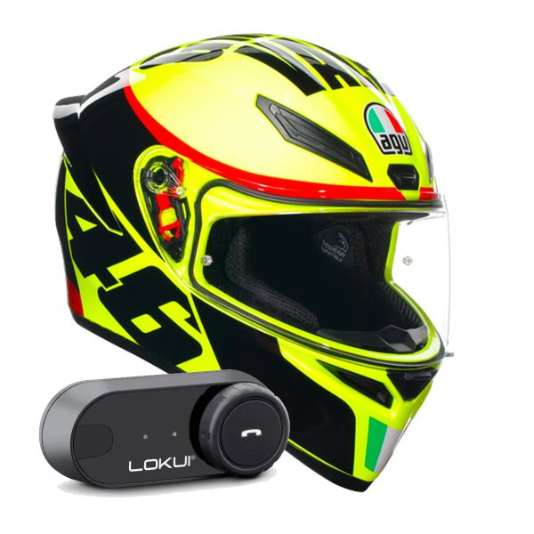 Casque Integral AGV K1 S Replica Grazie Vale + Kit Bluetooth Lokui K30 Casque Integral AGV K1 S Replica Grazie Vale + Kit Bluetooth Lokui K30