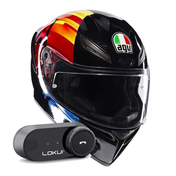 Casque Integral AGV K1 S Replica Pulse 46 + Kit Bluetooth Lokui K30