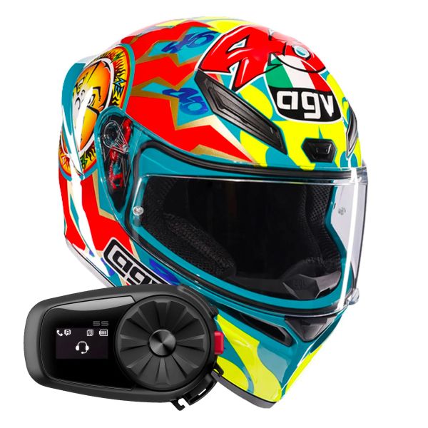 Casque Integral AGV K1 S Replica Rossi Mugello 1999 + Kit Bluetooth 5S Solo