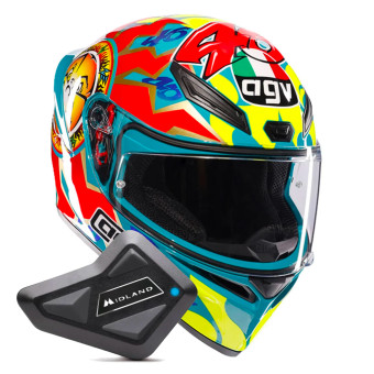 Casque Integral AGV K1 S Replica Rossi Mugello 1999 + Kit Bluetooth BT Mini