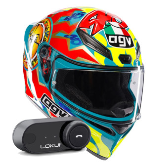Casque Integral AGV K1 S Replica Rossi Mugello 1999 + Kit Bluetooth Lokui K30