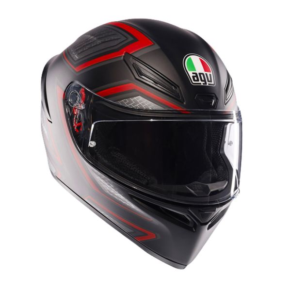 Casque Integral AGV K1 S Sling Matt Black Red Casque Integral AGV K1 S Sling Matt Black Red