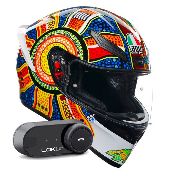 Casque Integral AGV K1 S Top Dreamtime + Kit Bluetooth Lokui K30