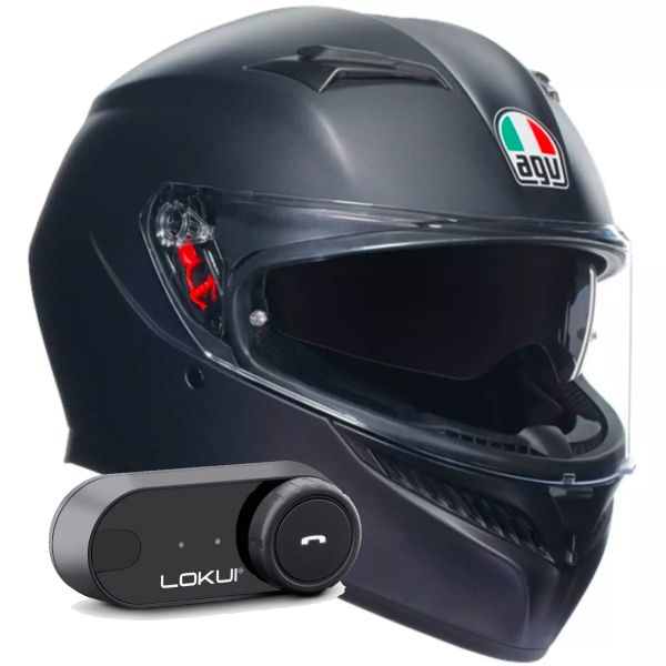 Casque Integral AGV K3 Mono Matt Black + Kit Bluetooth Lokui K30 Casque Integral AGV K3 Mono Matt Black + Kit Bluetooth Lokui K30
