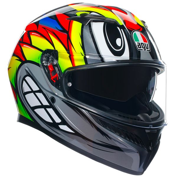 Casque Integral AGV K3 Multi Birdy 2.0 Grey Yellow Red Casque Integral AGV K3 Multi Birdy 2.0 Grey Yellow Red