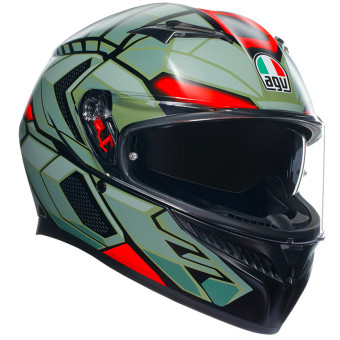 Casque Integral AGV K3 Multi Decept Matt Black Green Red