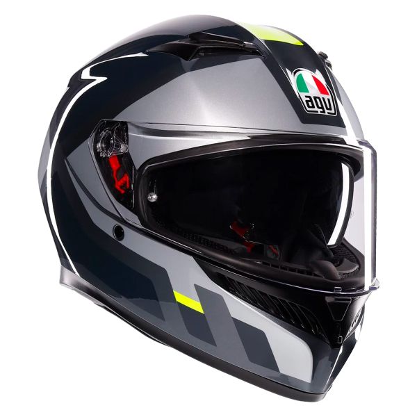 Casque Integral AGV K3 Shade Grey Yellow Fluo