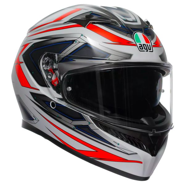 Casque Integral AGV K3 Space Matt White Red Fluo Casque Integral AGV K3 Space Matt White Red Fluo