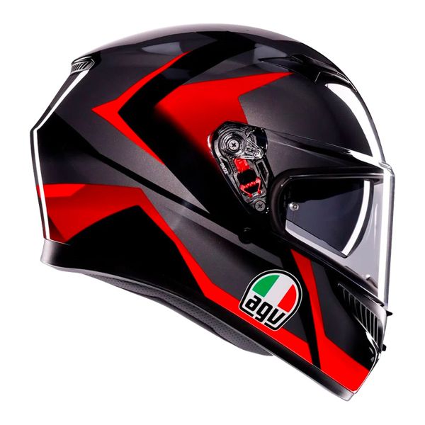 AGV K3 Striga Black Grey Red + Kit Bluetooth BT Mini