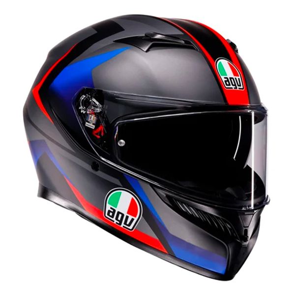 Casque Integral AGV K3 Striga Matt Black Blue Red