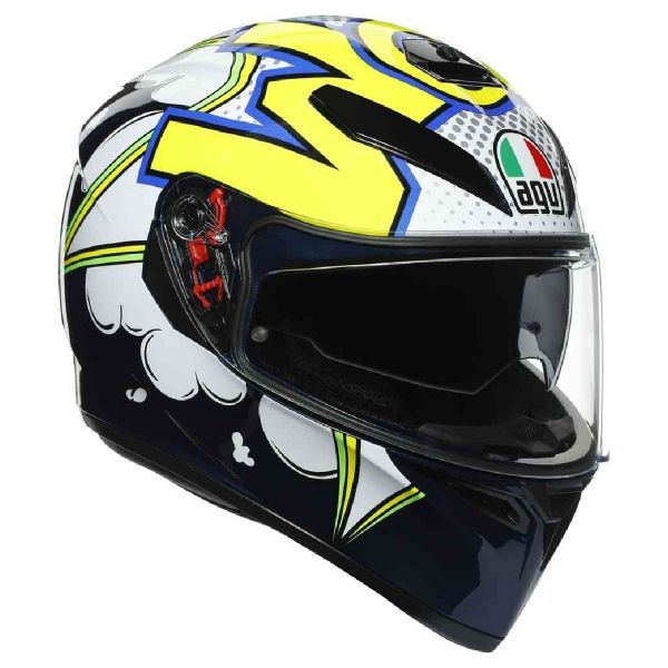 Casque Integral AGV K3 SV Bubble Blue White Yellow Fluo