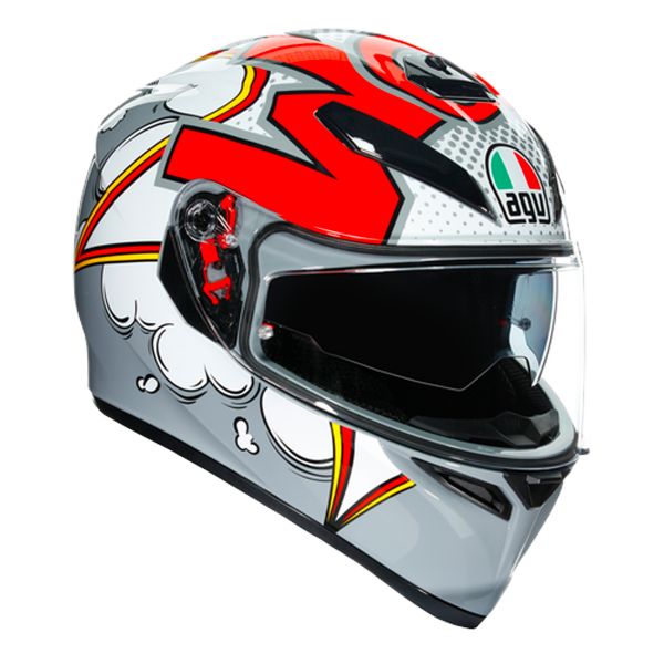 Casque Integral AGV K3 SV Bubble Grey White Red