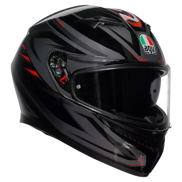 Casque Integral AGV K3 Syth Black Red Casque Integral AGV K3 Syth Black Red
