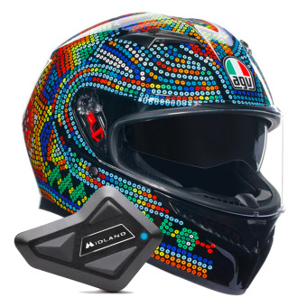 Casque Integral AGV K3 Top Rossi Winter Test 2018 + Kit Bluetooth BT Mini
