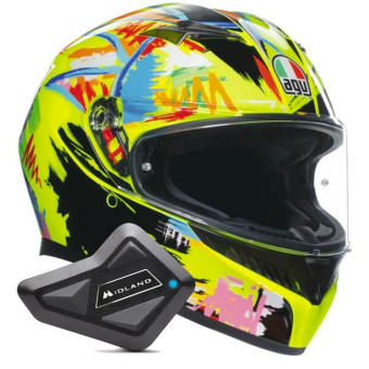 Casque Integral AGV K3 Top Rossi Winter Test 2019 + Kit Bluetooth BT Mini