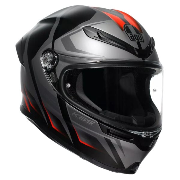 Casque Integral AGV K6 S Karve Matt Black Grey Red Casque Integral AGV K6 S Karve Matt Black Grey Red