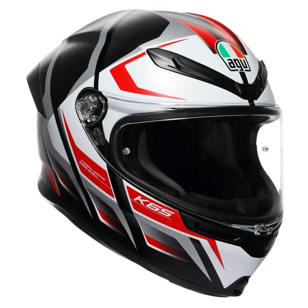 Casque Integral AGV K6 S Karve Matt Black White Red Casque Integral AGV K6 S Karve Matt Black White Red