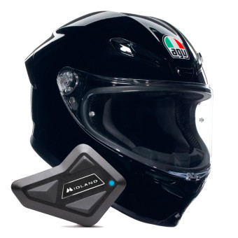 Casque Integral AGV K6 S Mono Black + Kit Bluetooth BT Mini