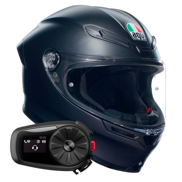 Casque Integral AGV K6 S Mono Matt Black + Kit Bluetooth 5S Solo Casque Integral AGV K6 S Mono Matt Black + Kit Bluetooth 5S Solo