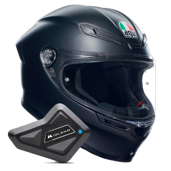 Casque Integral AGV K6 S Mono Matt Black + Kit Bluetooth BT Mini Casque Integral AGV K6 S Mono Matt Black + Kit Bluetooth BT Mini