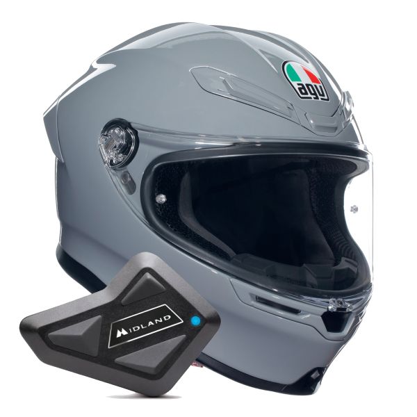 Casque Integral AGV K6 S Mono Nardo Grey + Kit Bluetooth BT Mini Casque Integral AGV K6 S Mono Nardo Grey + Kit Bluetooth BT Mini