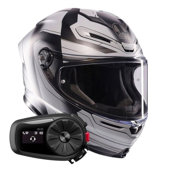 Casque Integral AGV K6 S Ultrasonic Matt Black Grey + Kit Bluetooth 5S Solo Casque Integral AGV K6 S Ultrasonic Matt Black Grey + Kit Bluetooth 5S Solo