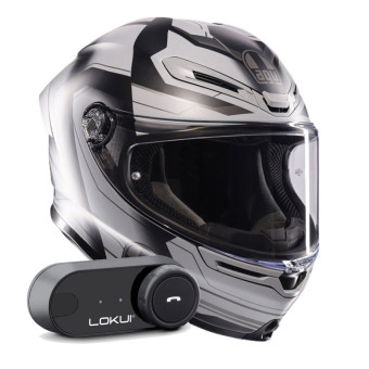 Casque Integral AGV K6 S Ultrasonic Matt Black Grey + Kit Bluetooth Lokui K30