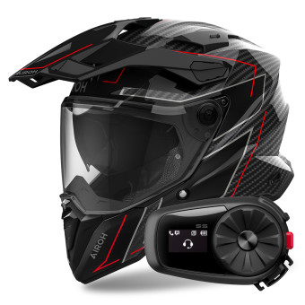 Casque Integral Airoh Commander 2 Carbon Stylish + Kit Bluetooth 5S Solo