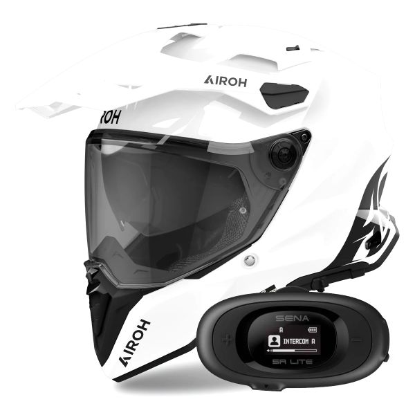 Casque Integral Airoh Commander 2 Color White + Kit bluetooth 5R Lite Solo