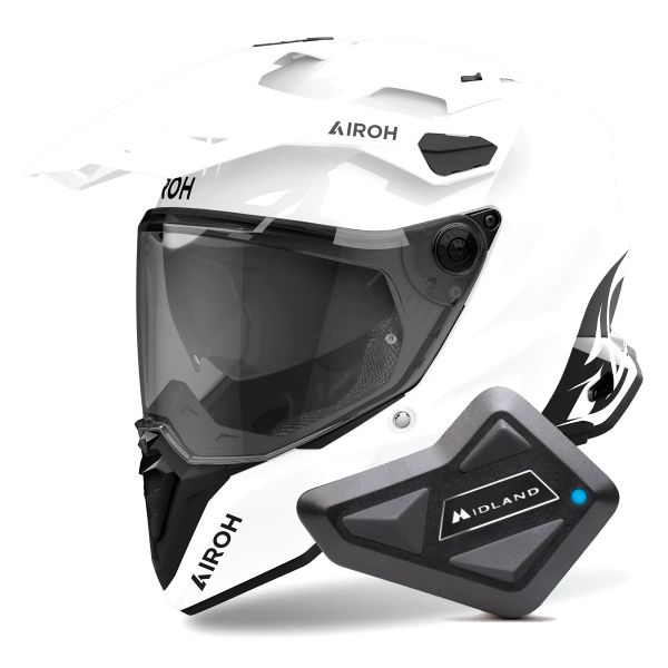 Casque Integral Airoh Commander 2 Color White + Kit Bluetooth BT Mini Casque Integral Airoh Commander 2 Color White + Kit Bluetooth BT Mini