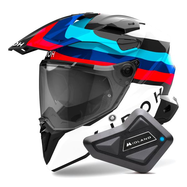 Casque Integral Airoh Commander 2 Doom Black + Kit Bluetooth BT Mini