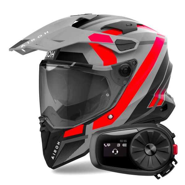 Casque Integral Airoh Commander 2 Mavick Orange Matt + Kit Bluetooth 5S Solo