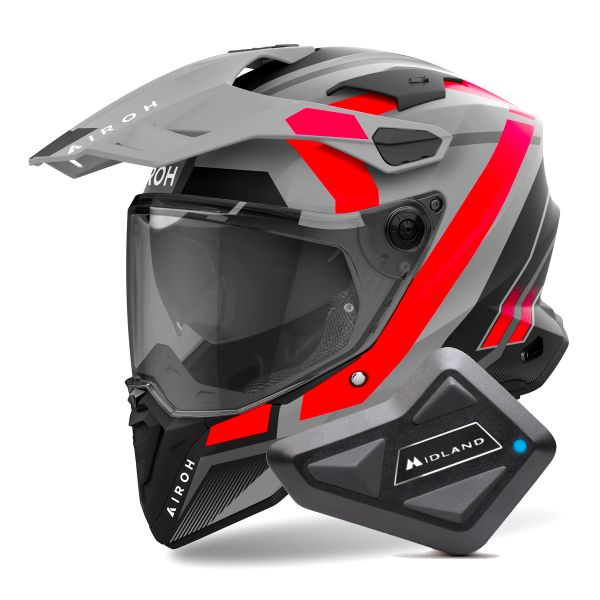 Casque Integral Airoh Commander 2 Mavick Orange Matt + Kit Bluetooth BT Mini