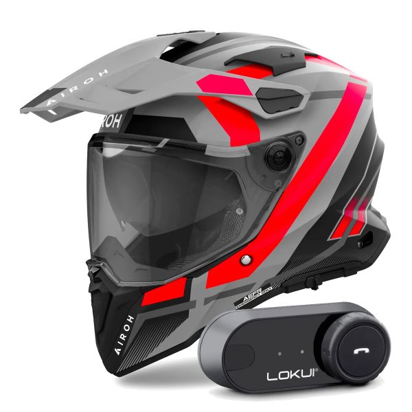 Casque Integral Airoh Commander 2 Mavick Orange Matt + Kit Bluetooth Lokui K30
