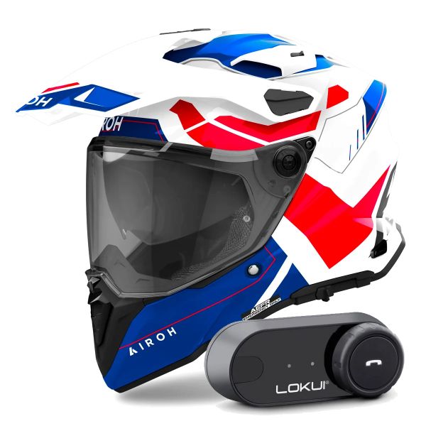 Casque Integral Airoh Commander 2 Reveal Blue Red + Kit Bluetooth Lokui K30 Casque Integral Airoh Commander 2 Reveal Blue Red + Kit Bluetooth Lokui K30