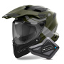 Casque Integral Airoh Commander 2 Reveal Military Green + Kit Bluetooth BT Mini