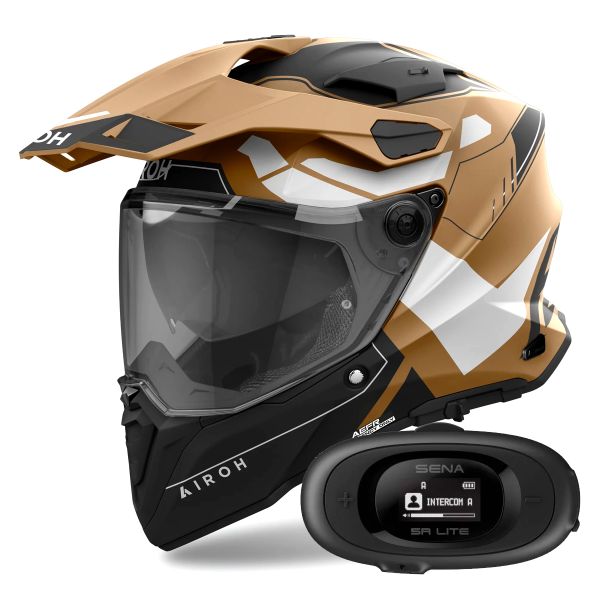 Casque Integral Airoh Commander 2 Reveal Sand Matt + Kit bluetooth 5R Lite Solo Casque Integral Airoh Commander 2 Reveal Sand Matt + Kit bluetooth 5R Lite Solo
