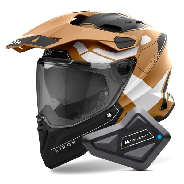 Casque Integral Airoh Commander 2 Reveal Sand Matt + Kit Bluetooth BT Mini Casque Integral Airoh Commander 2 Reveal Sand Matt + Kit Bluetooth BT Mini