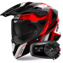 Casque Integral Airoh Commander 2 Skip Red Gloss + Kit Bluetooth 5S Solo