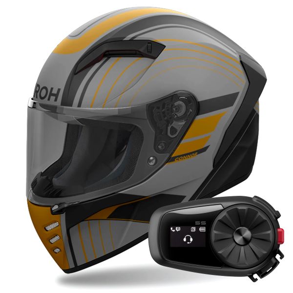 Casque Integral Airoh Connor Achieve Bronze Matt + Kit Bluetooth 5S Solo Casque Integral Airoh Connor Achieve Bronze Matt + Kit Bluetooth 5S Solo