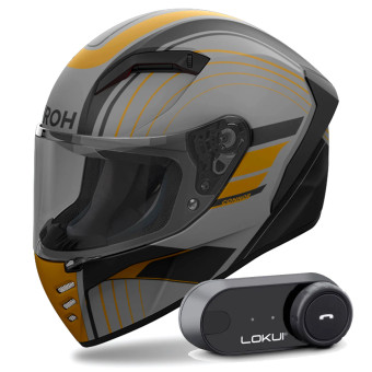 Casque Integral Airoh Connor Achieve Bronze Matt + Kit Bluetooth Lokui K30