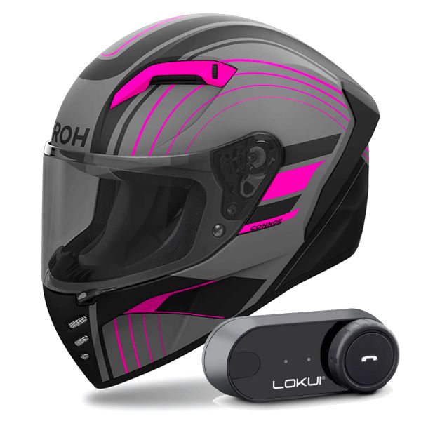 Casque Integral Airoh Connor Achieve Pink Matt + Kit Bluetooth Lokui K30 Casque Integral Airoh Connor Achieve Pink Matt + Kit Bluetooth Lokui K30