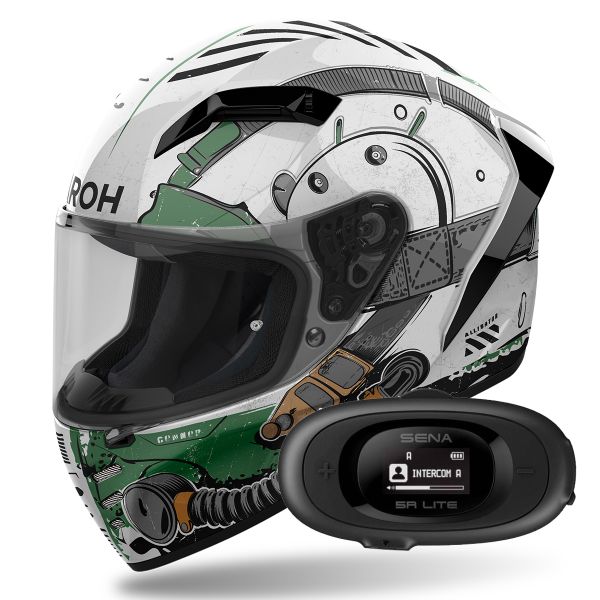 Casque Integral Airoh Connor Alligator + Kit bluetooth 5R Lite Solo