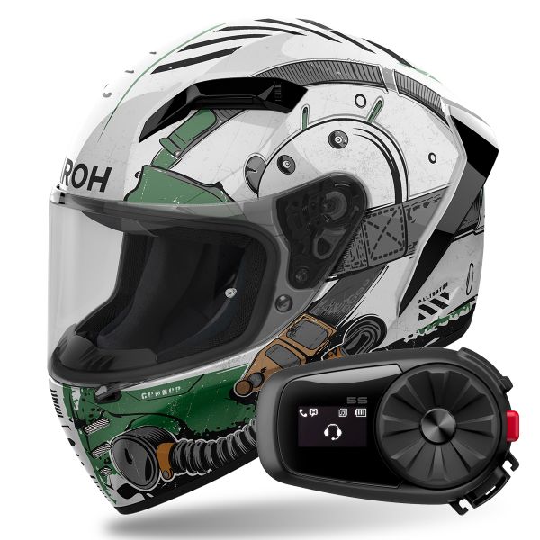 Casque Integral Airoh Connor Alligator + Kit Bluetooth 5S Solo