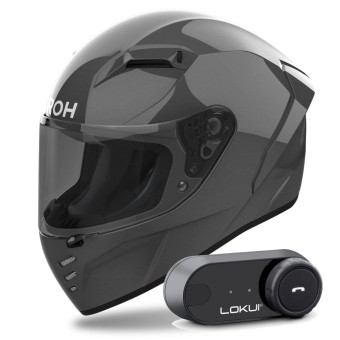 Casque Integral Airoh Connor Color Anthracite + Kit Bluetooth Lokui K30