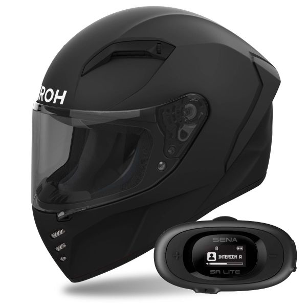 Casque Integral Airoh Connor Color Black Matt + Kit bluetooth 5R Lite Solo Casque Integral Airoh Connor Color Black Matt + Kit bluetooth 5R Lite Solo
