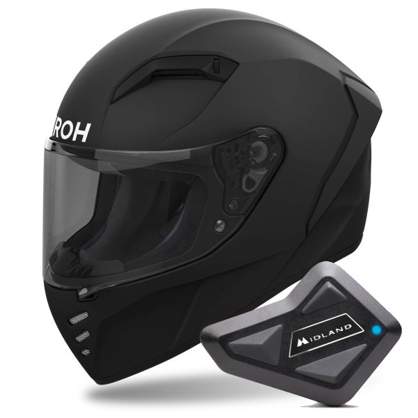 Casque Integral Airoh Connor Color Black Matt + Kit Bluetooth BT Mini