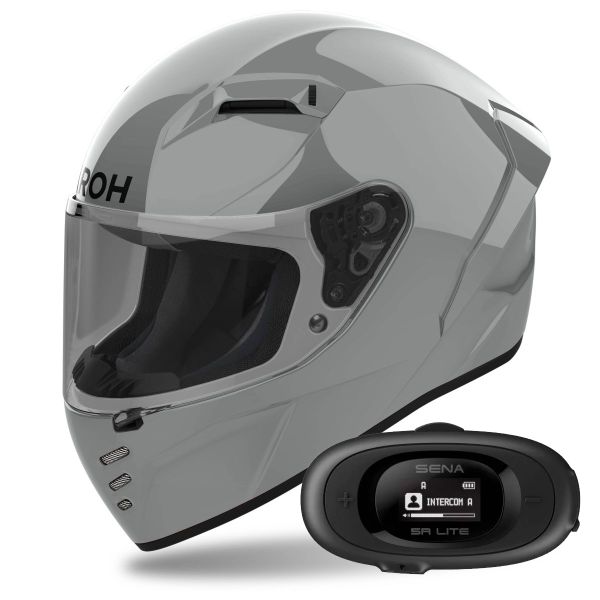 Casque Integral Airoh Connor Color Cement Grey + Kit bluetooth 5R Lite Solo Casque Integral Airoh Connor Color Cement Grey + Kit bluetooth 5R Lite Solo