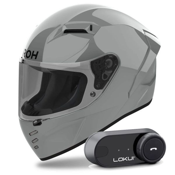 Casque Integral Airoh Connor Color Cement Grey + Kit Bluetooth Lokui K30 Casque Integral Airoh Connor Color Cement Grey + Kit Bluetooth Lokui K30